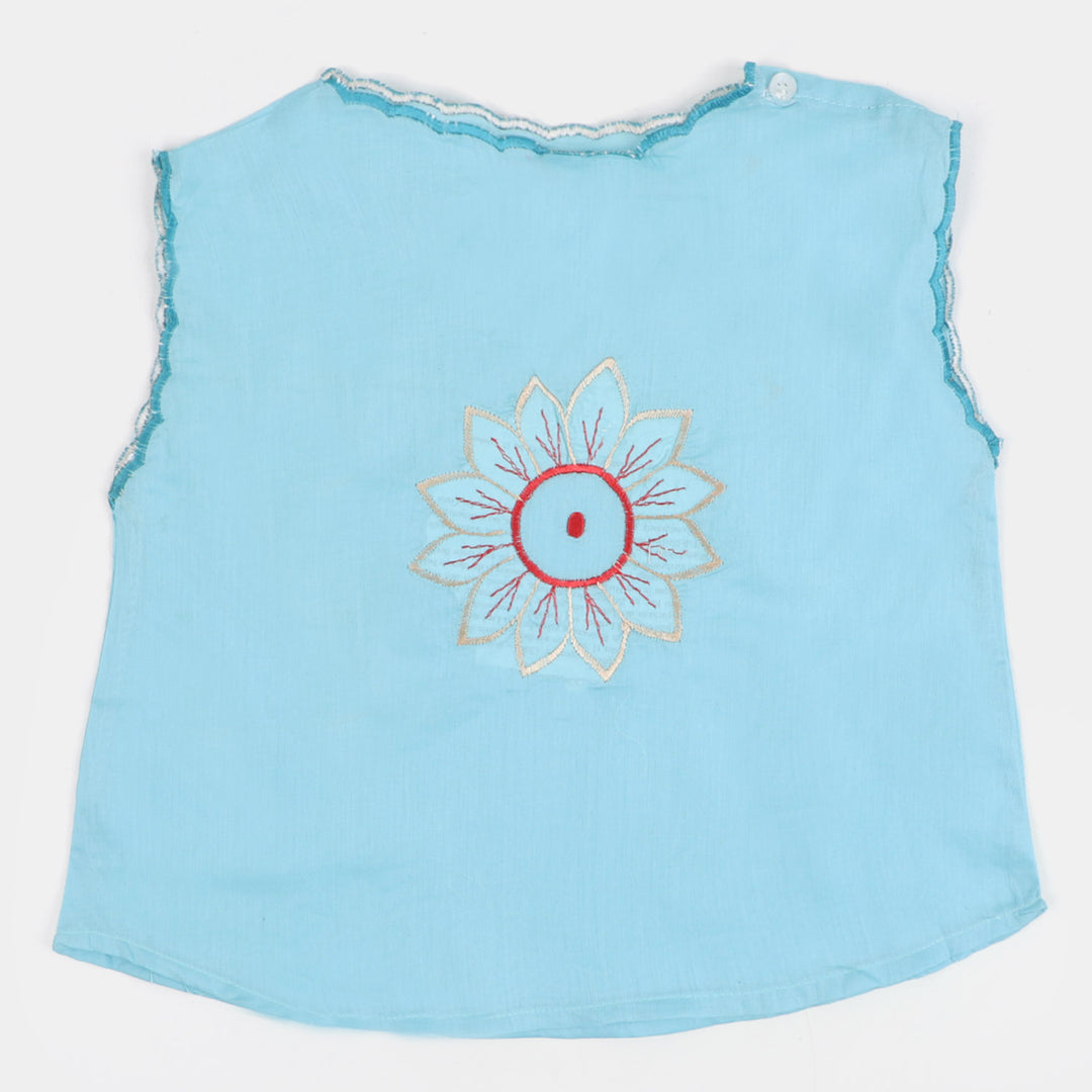 Infant Cotton Jhabla Emb  - LIGHT BLUE