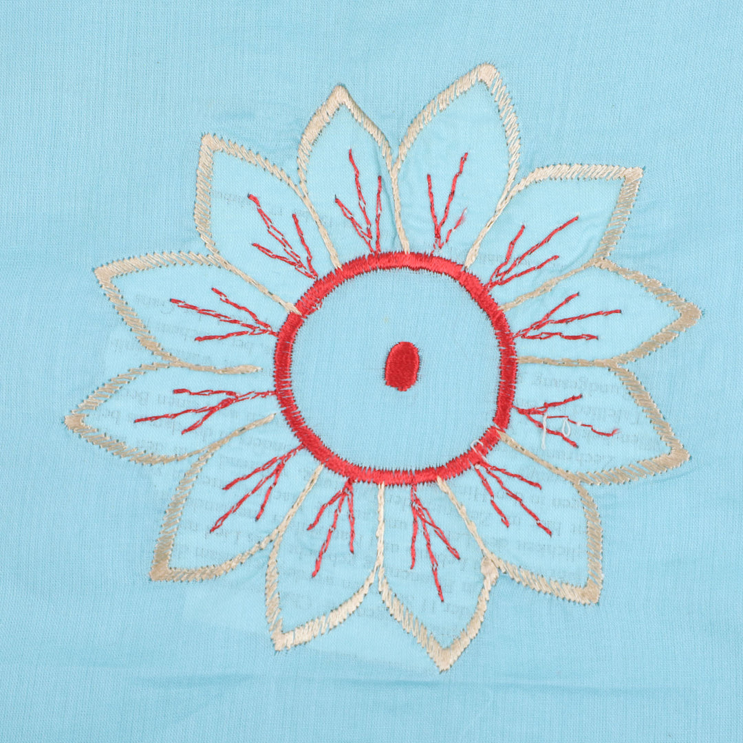 Infant Cotton Jhabla Emb  - LIGHT BLUE