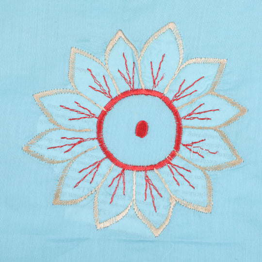 Infant Cotton Jhabla Emb  - LIGHT BLUE