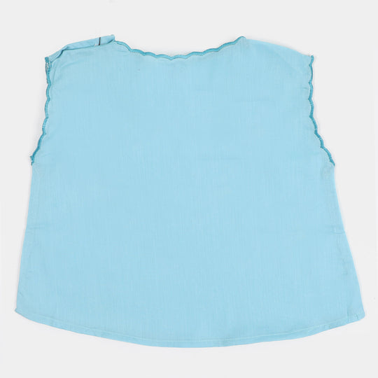Infant Cotton Jhabla Emb  - LIGHT BLUE