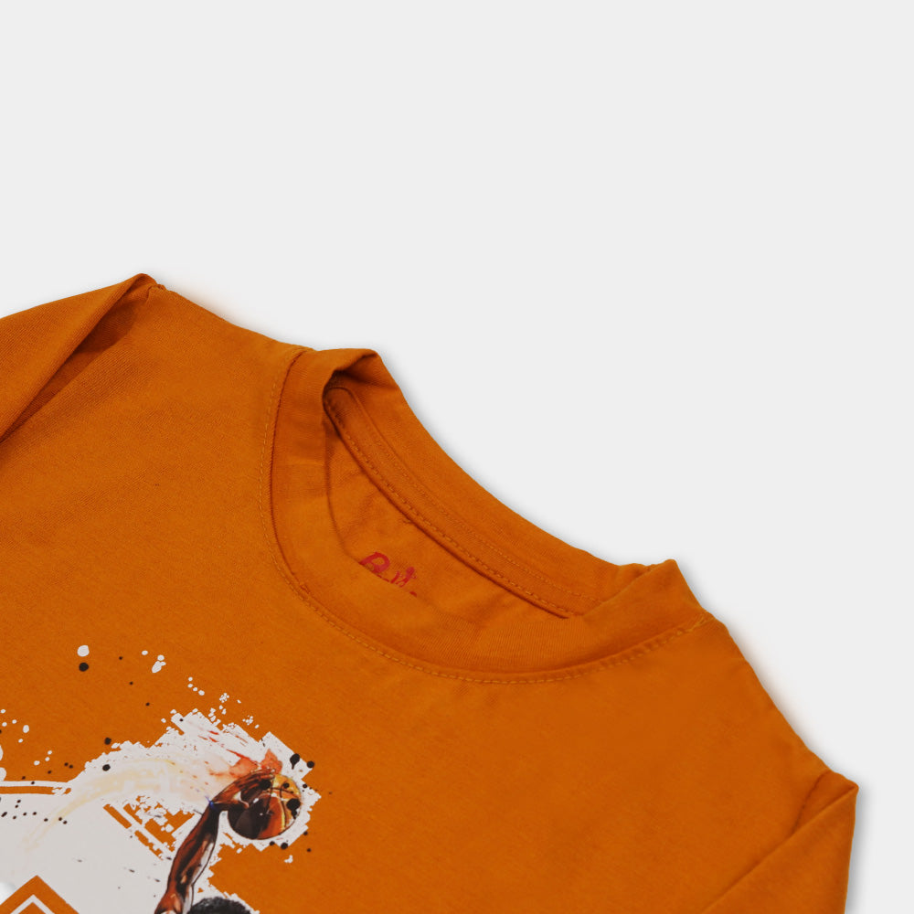 Boys T-Shirt F/S Number - Saffron