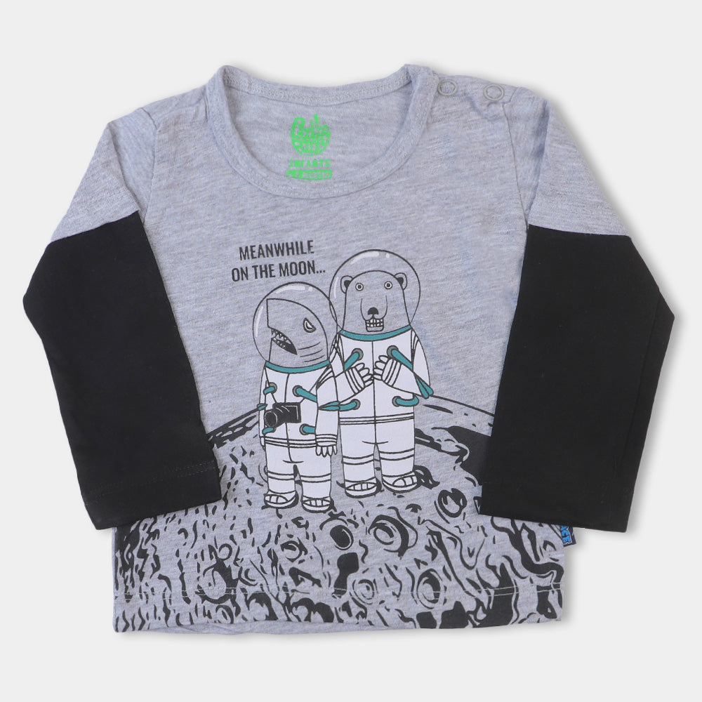 Infant Boys Round Neck T-Shirt Moon Tour - Grey