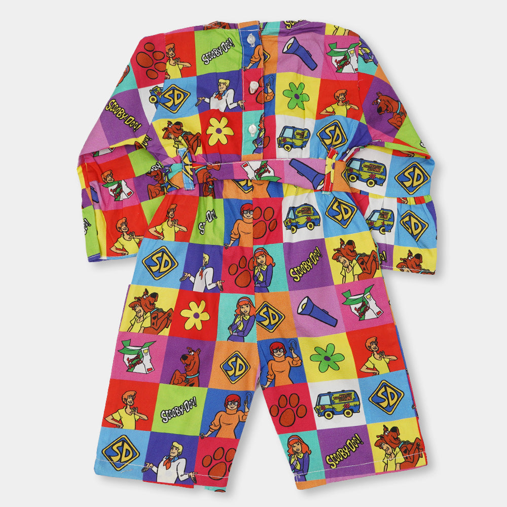 Infant Girls Digital Print Jumpsuit Scooby - Multi
