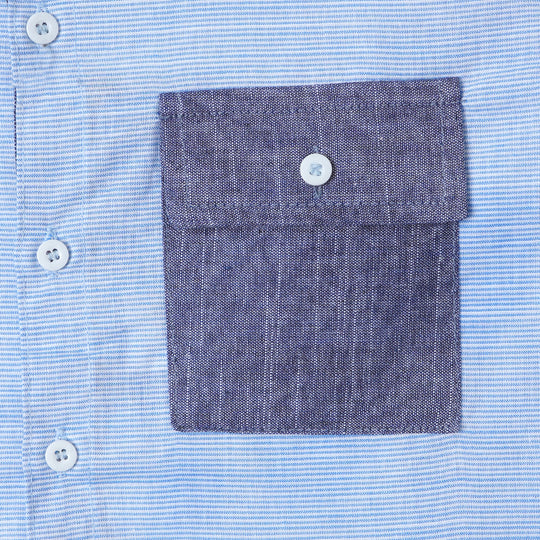 Boys Casual Shirt Patch Pocket - LIGHT BLUE