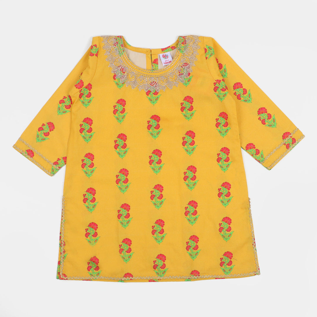 Girls 2Pcs Fancy Golden Neck - Yellow