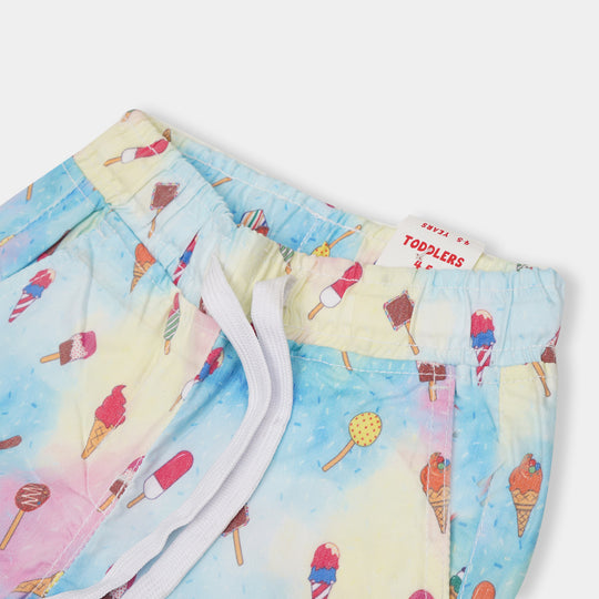 Girls Jegging Cotton Ice Cream - Multi