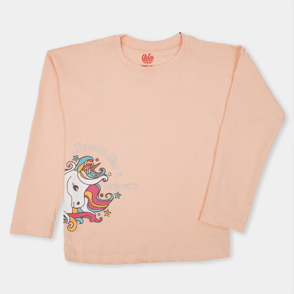 Girls T-Shirt F/S Character Dream - Pale Peach