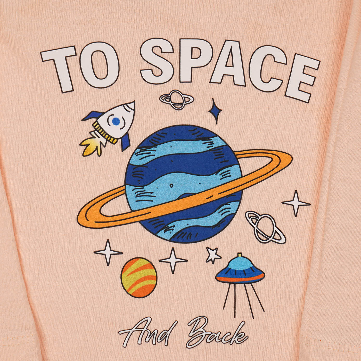 Infant Girl T-Shirt To Space - Pale Peach