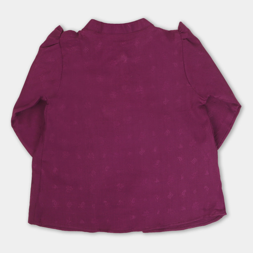 Girls Embroidered Top Floral Gardenia - Purple