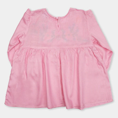 Girls Embroidered Top Flowers - Pink