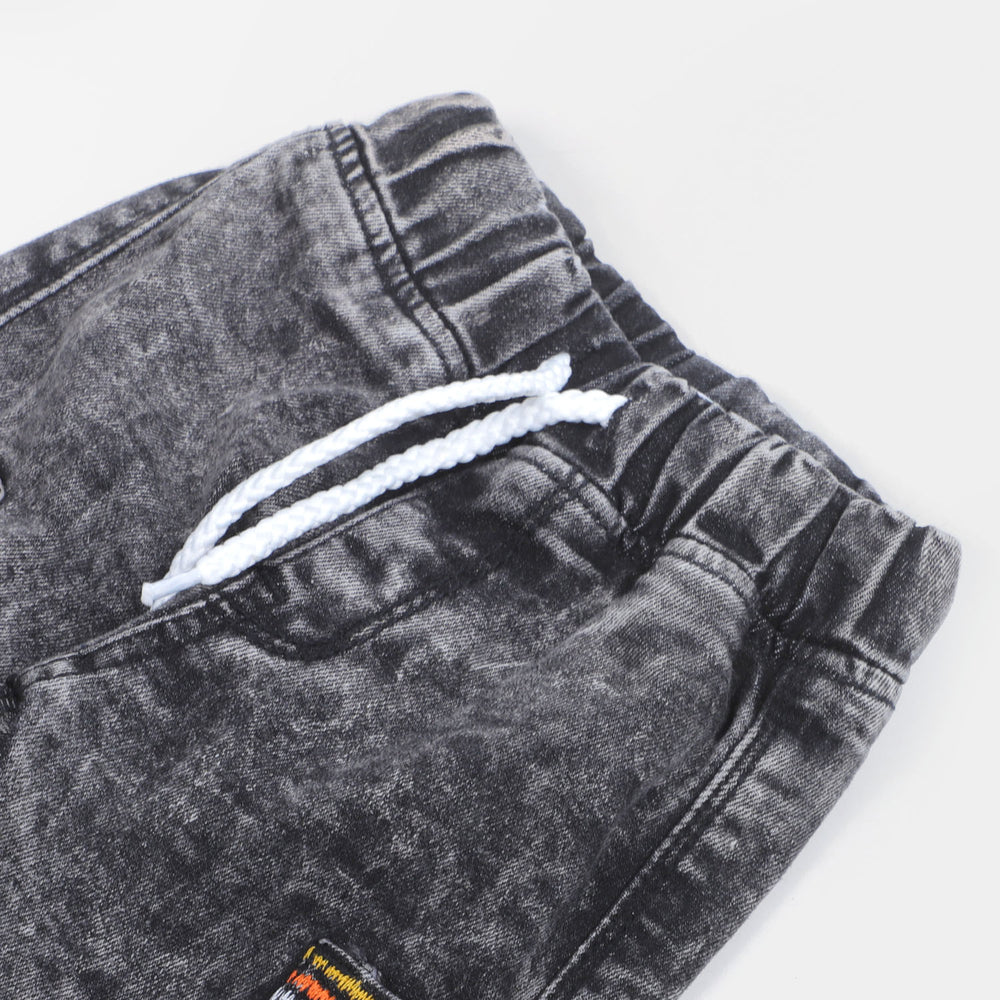 Infant Boys Pant Denim Pocket EMB-BLACK