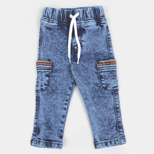 Infant Boys Pant Denim Pocket EMB-DARK BLUE