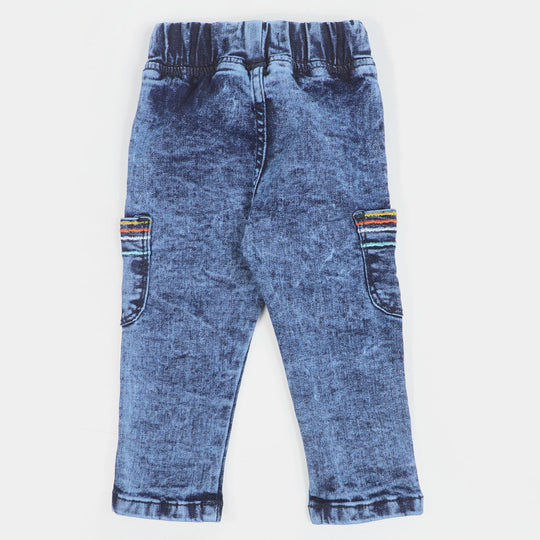 Infant Boys Pant Denim Pocket EMB-DARK BLUE