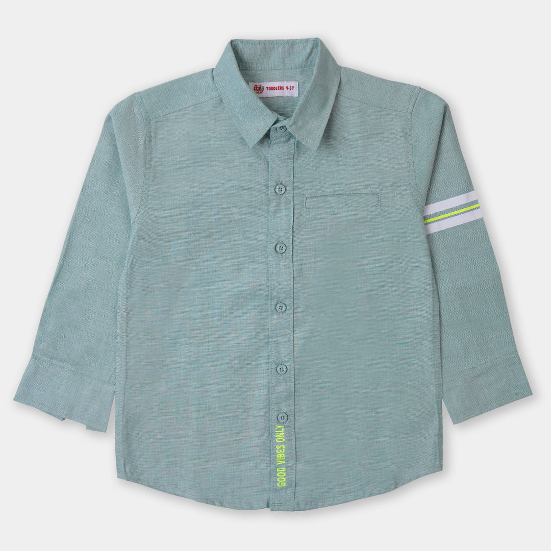 Boys Casual Shirt Good Vibes - LT.Green