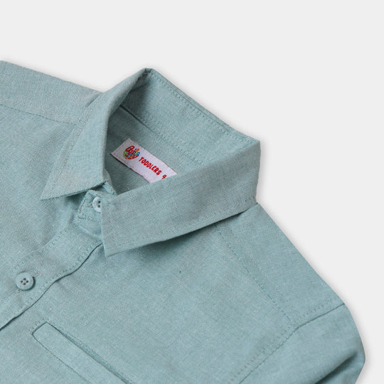 Boys Casual Shirt Good Vibes - LT.Green