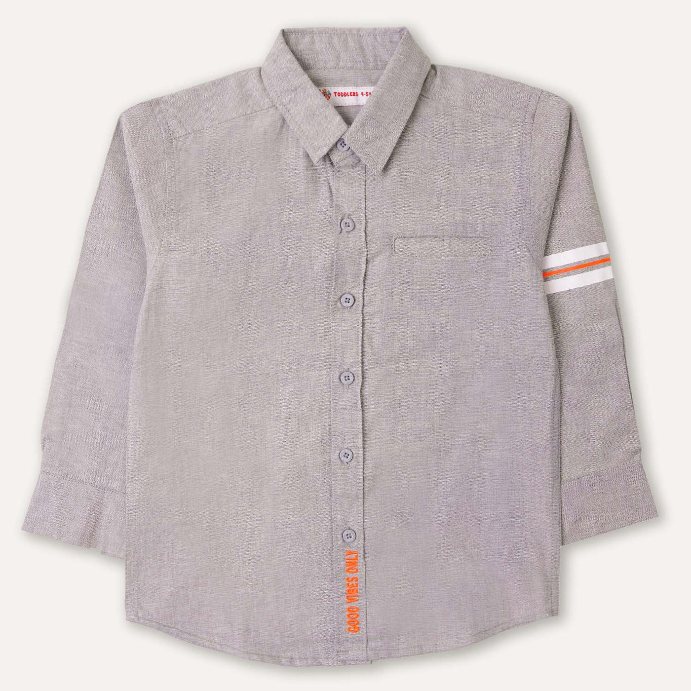 Boys Casual Shirt Good Vibes - Light Grey