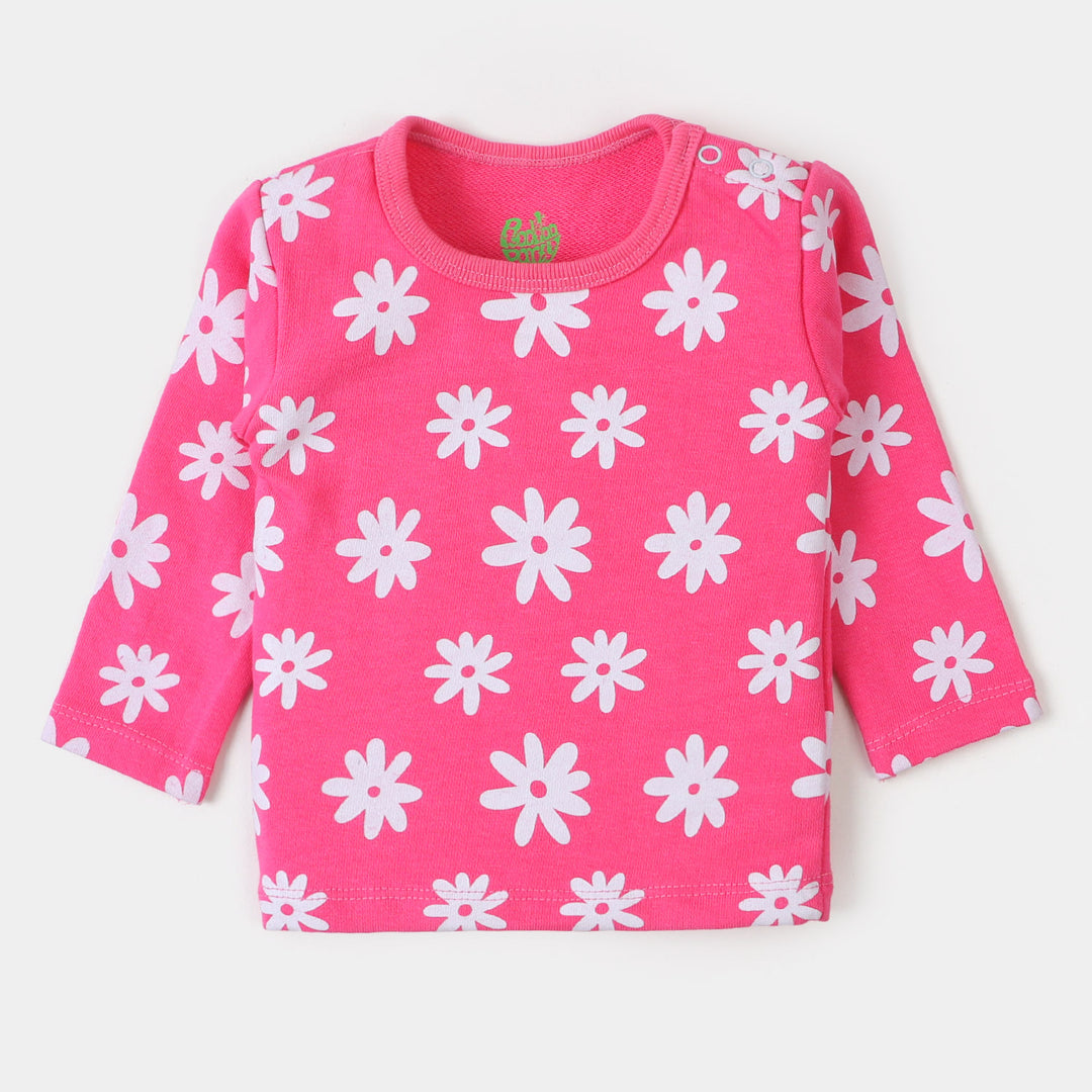 Infant Girls Knitted Suit Floral-Pink