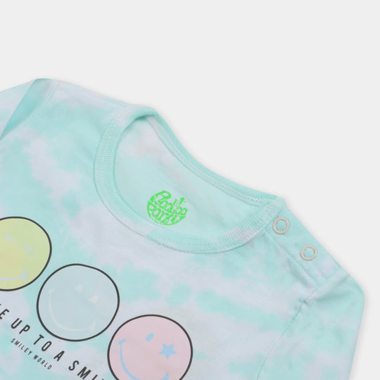 Infant Girls Knitted Suit Tie Dye - Sea Green