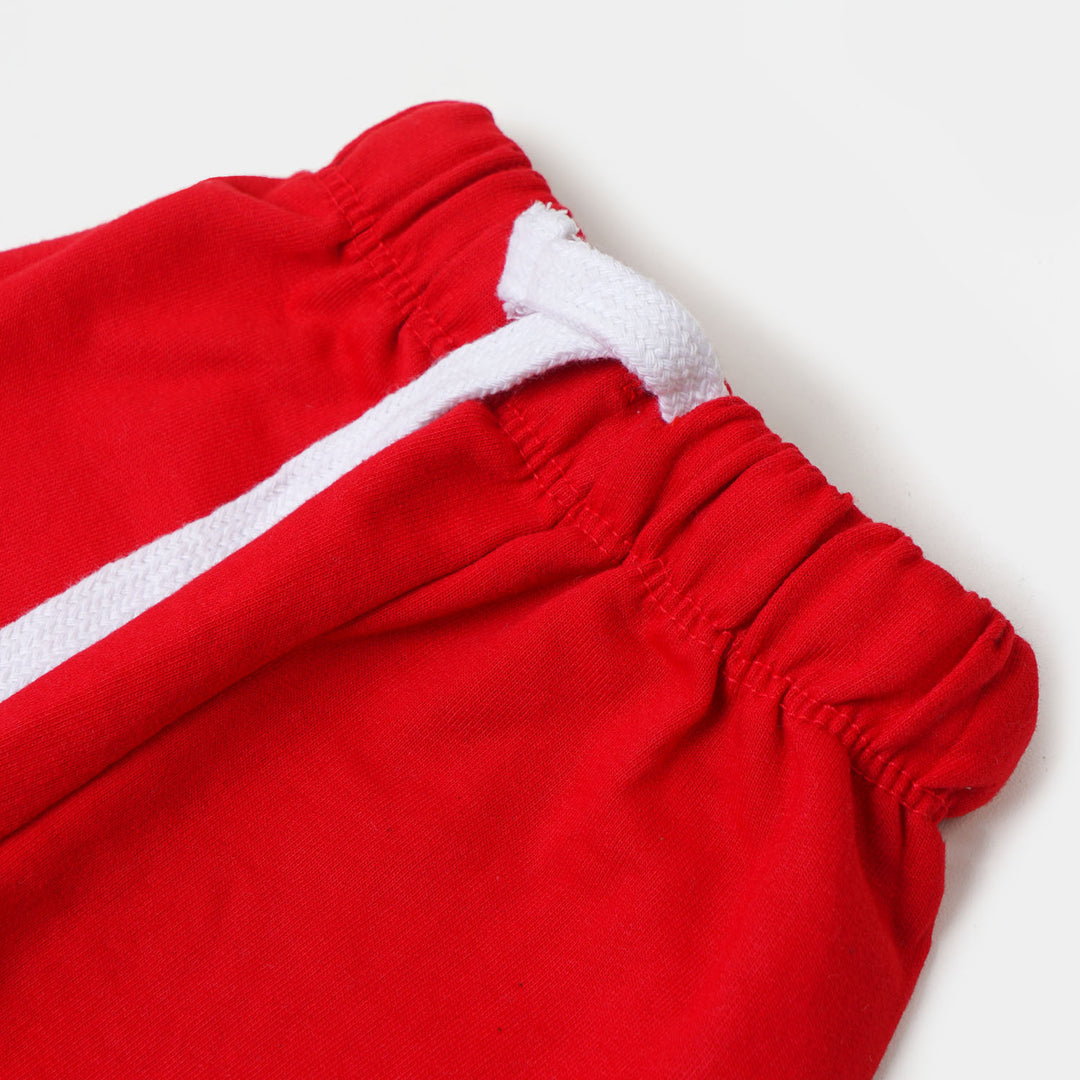 Infant Boys Knitted Suit Tractor - Red