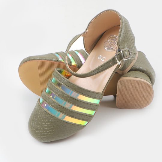 Girls Pump Heel 323-Green