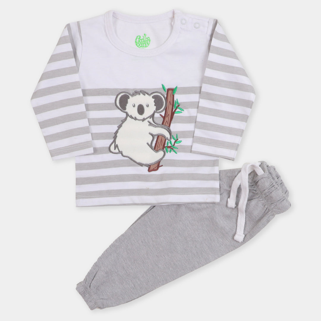 Infant Boys Knitted Suit Koala - White