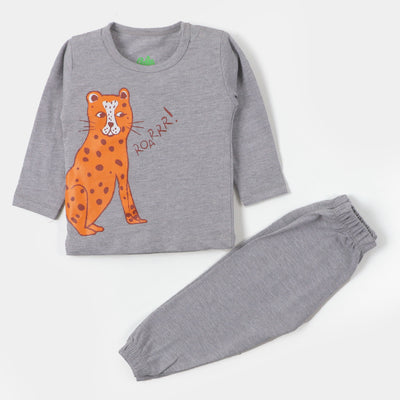 Infant Boys Knitted Suit Lion - Grey