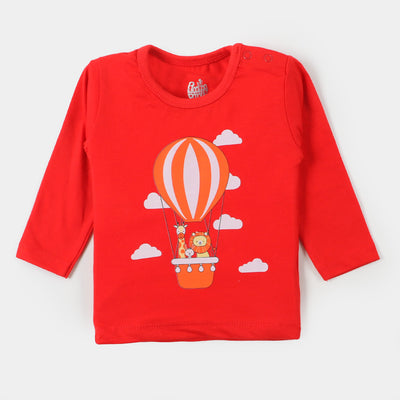 Infant Boys Knitted Suit Balloon- Red