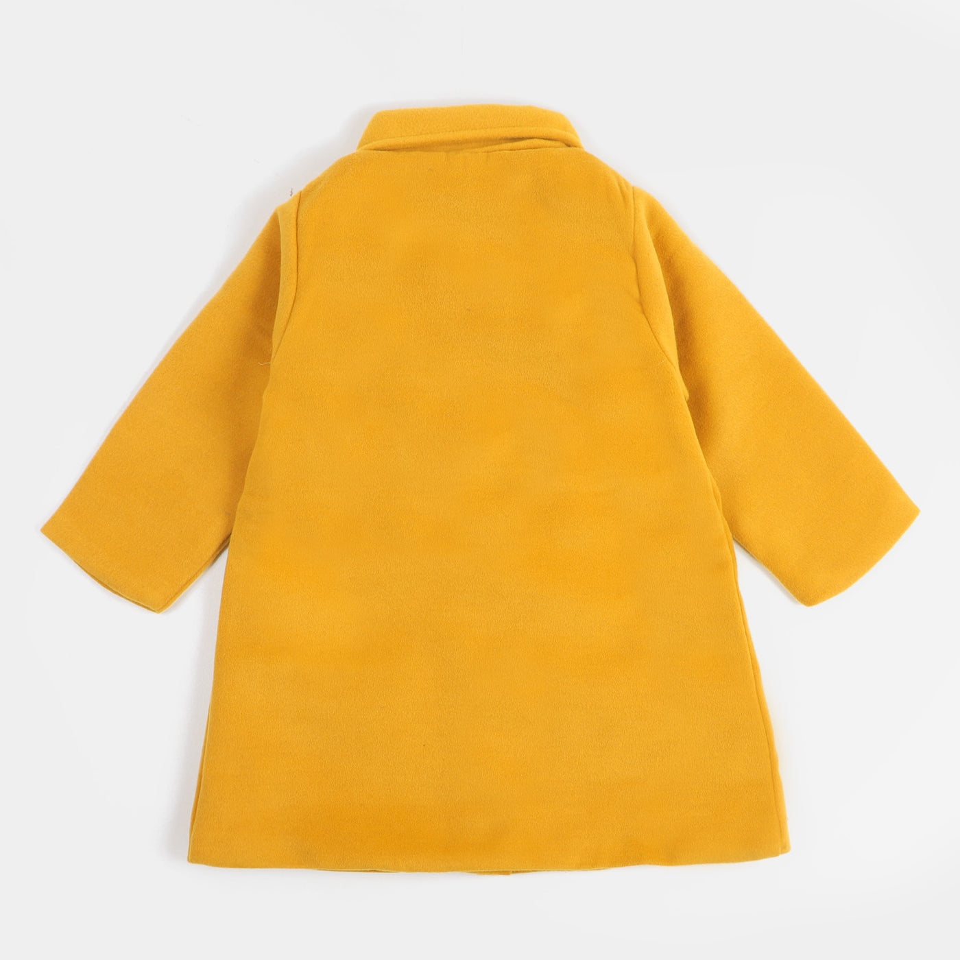 Girls Trench Coat Woolen - Mustard