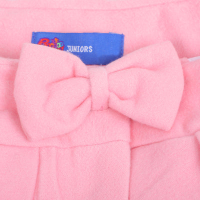 Girls Woolen Trench Coat - Pink