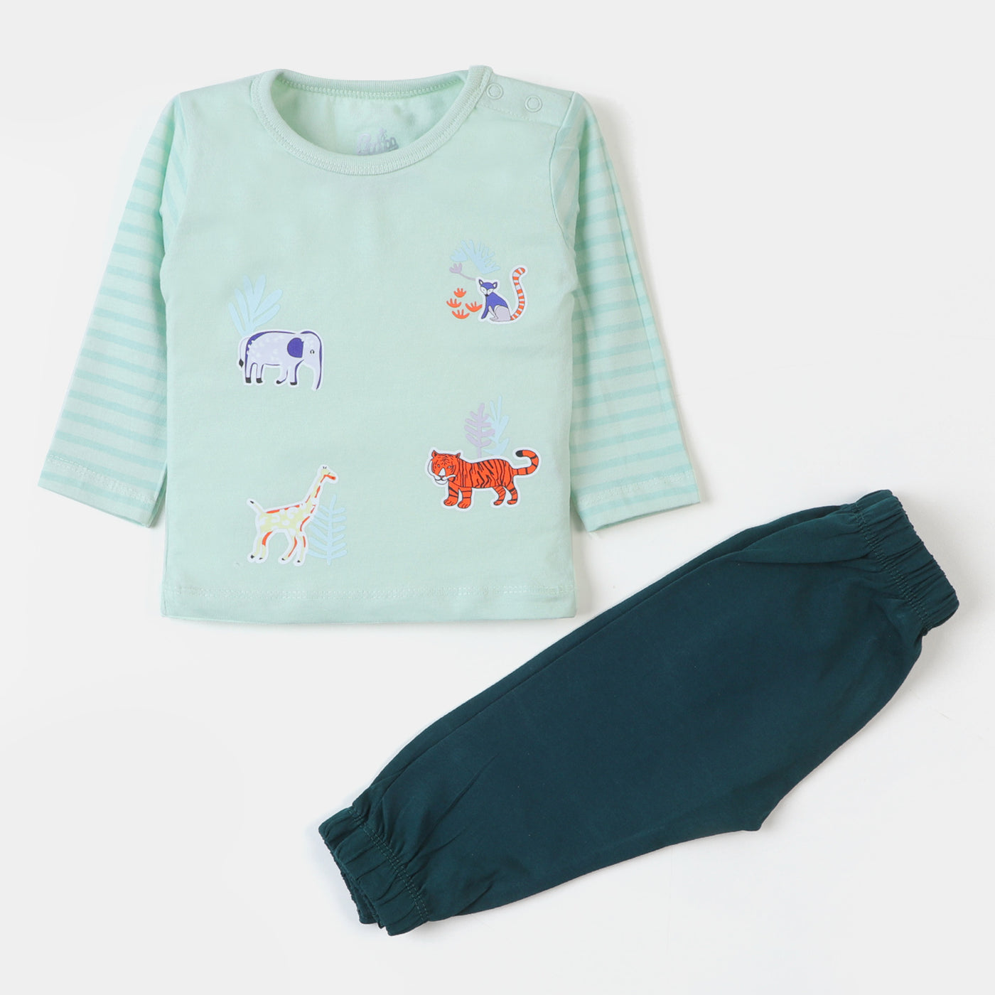 Infant Boys Knitted Suit Zoo-Sea Green