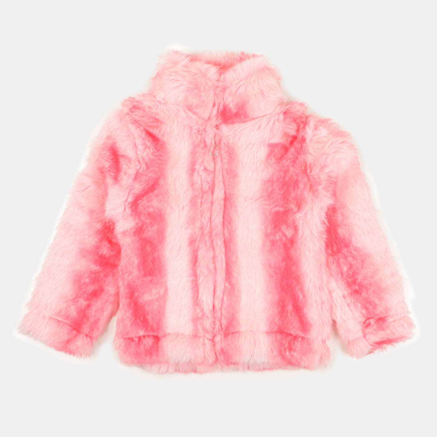 Girls Knitted Fur Jacket - Pink
