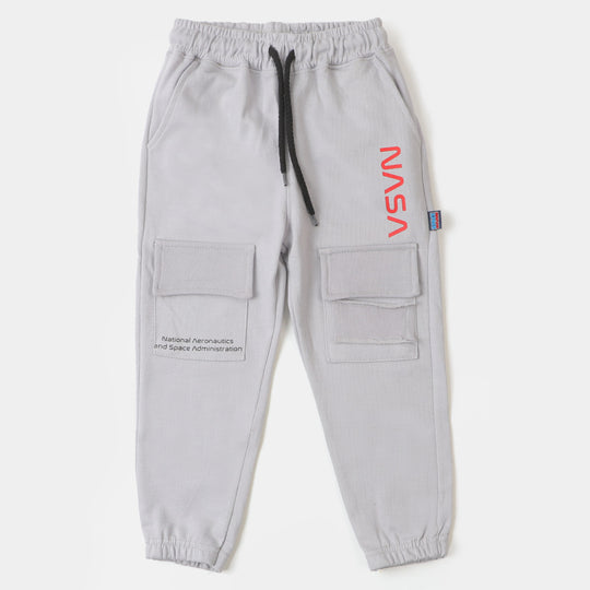 Boys Terry And Fleece Pajama Nasa - Grey