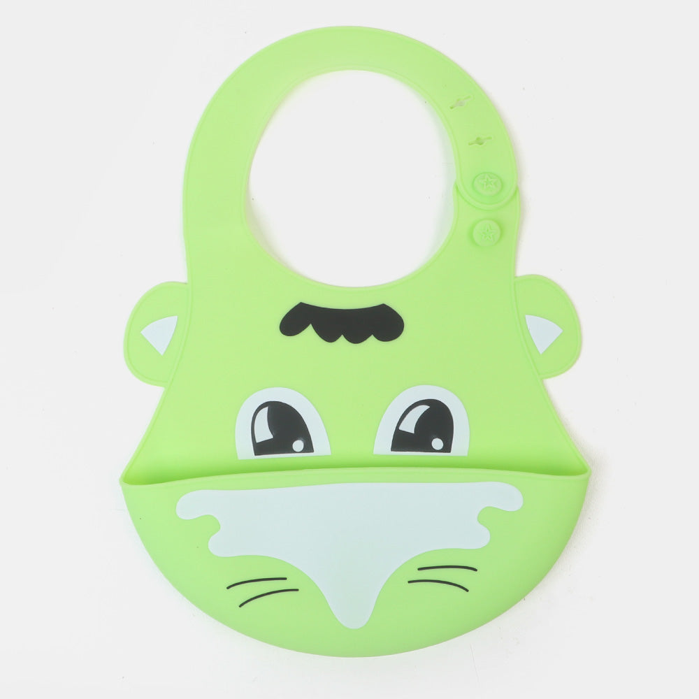 Baby Bib Silicone Pocket - Green