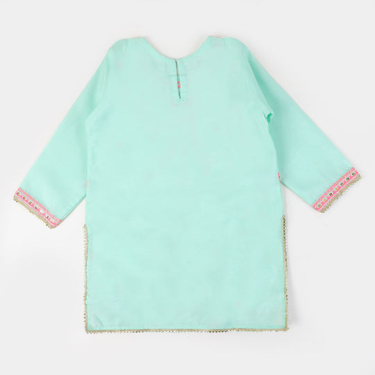 Girls Fancy Glitter 3PCs Suit - Aqua Green