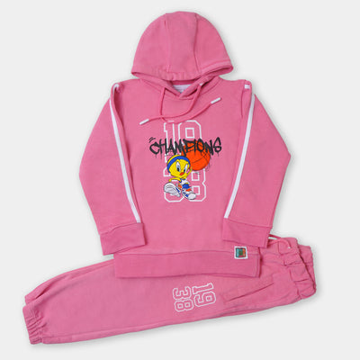 Girls 2PCs Suit Cartoon Character - Pink