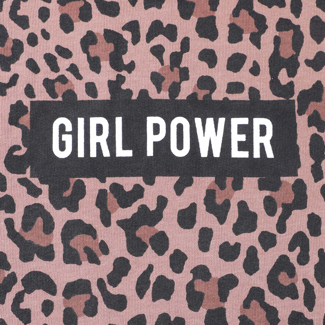 Girls 2 Pcs Suit Girl Power - Cheetah Print