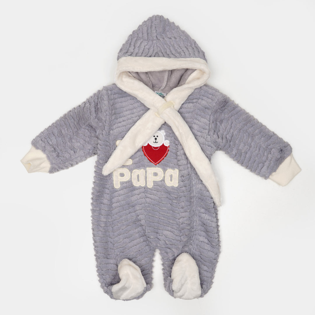 Unisex I Love PaPa Hooded Infant Romper