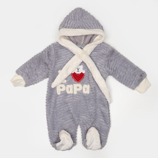 Unisex I Love PaPa Hooded Infant Romper