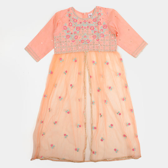 Stylish Girls 3Pcs Fancy Bano - Light Peach