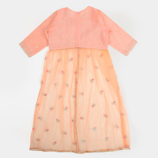 Stylish Girls 3Pcs Fancy Bano - Light Peach