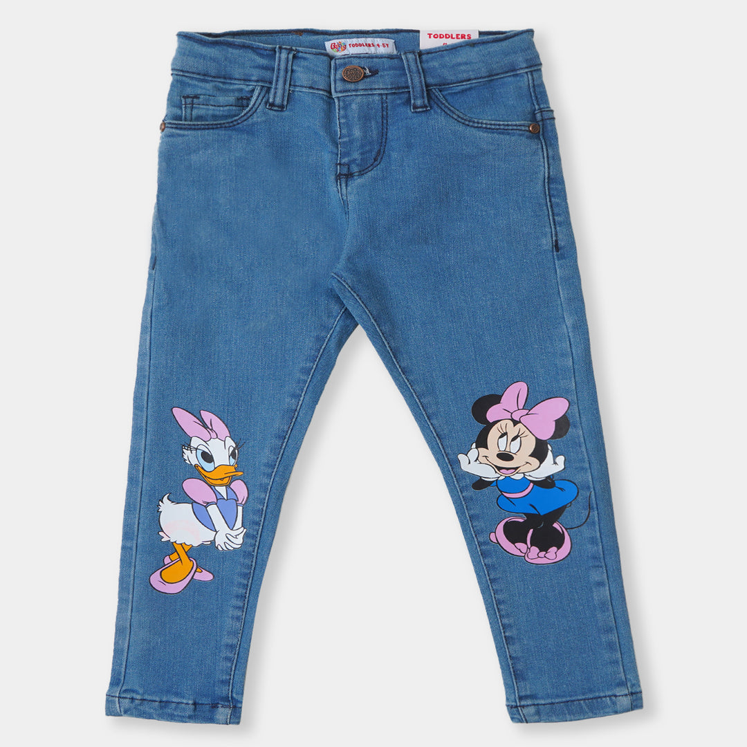 Girls Pant Denim Character  - Mid Blue