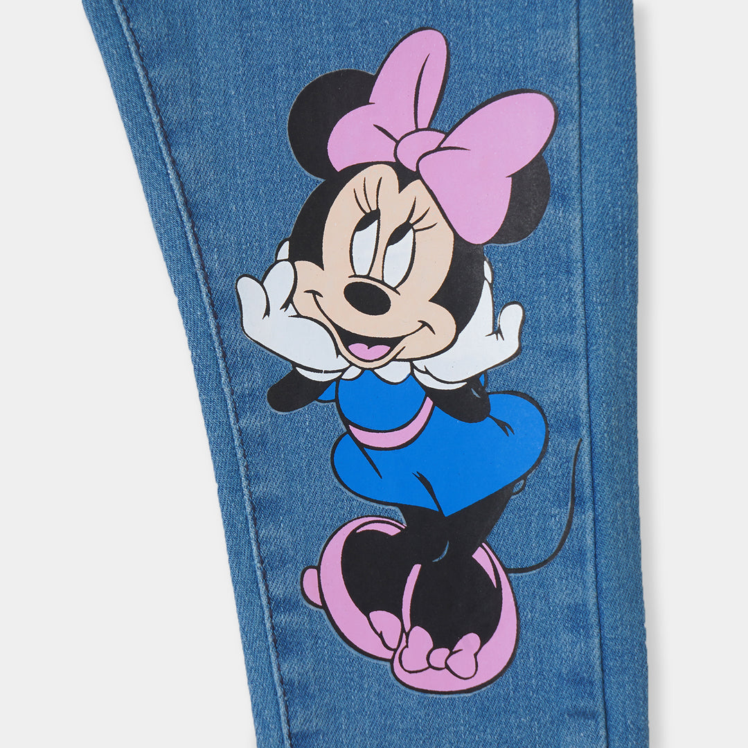 Girls Pant Denim Character  - Mid Blue