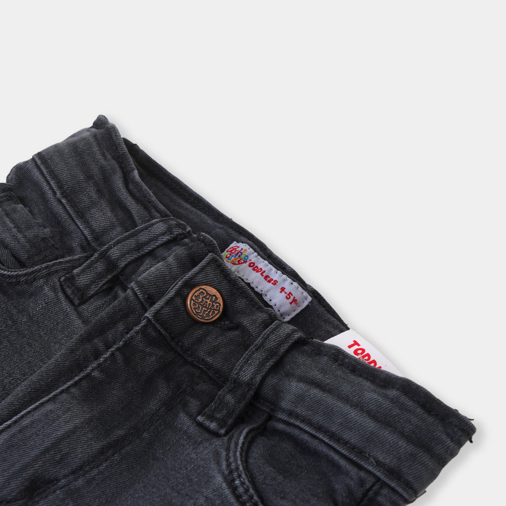 Girls Pant Denim Character - Charcoal