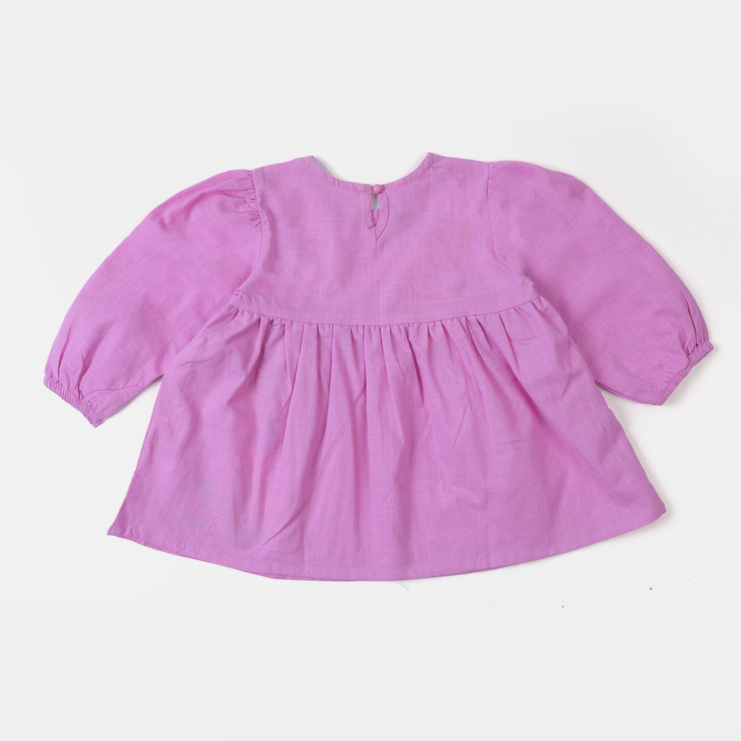 Girls EMB Top Floret Flamingo - L. Purple