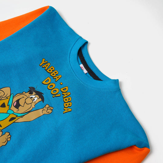 Boys Sweatshirt Yabba Dabba Do - Blue/Orange