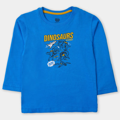 Boys T-Shirt Dino In Space - Blue Aster