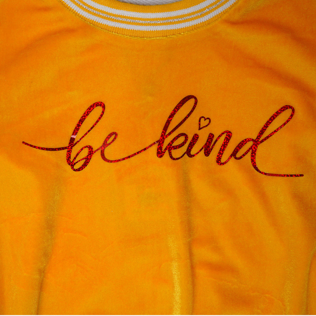 Girls Sweatshirt Be Kind - Yellow