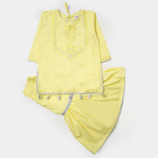 Girls 2 Pcs Fancy Yellow Billings - Yellow