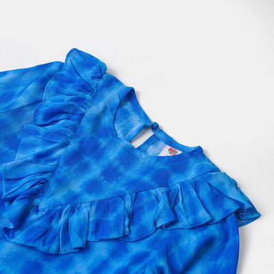 Girls Casual Top Tie & Dye - Blue