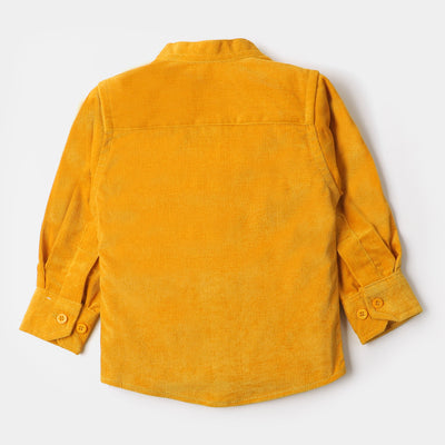 Infant Boys Casual Shirt Corduroy W22 - Mustard
